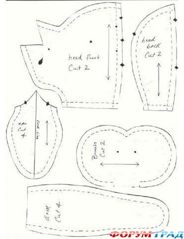 выкройки коров и быков