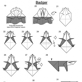 схема оригами барсука