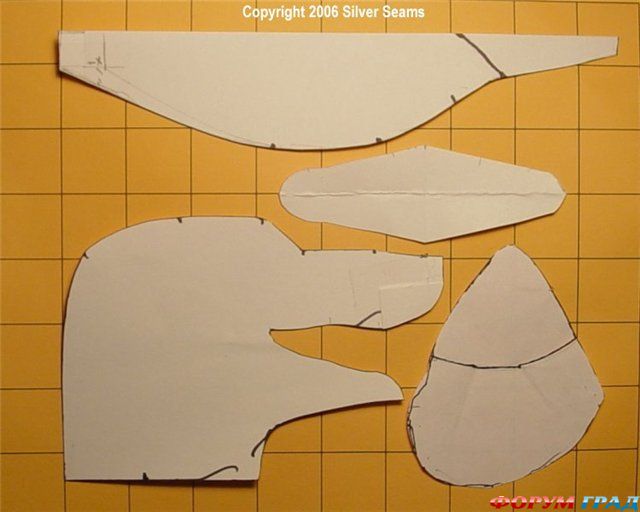 выкройки мягких игрушек, выкройки собак, выкройка лисы