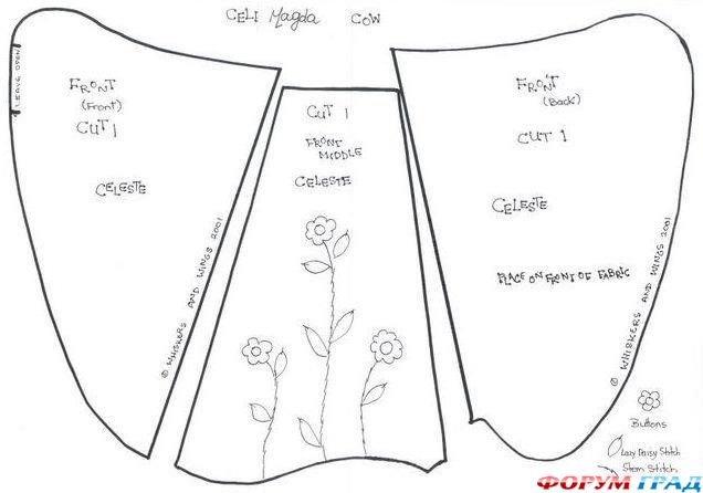 выкройки коров и быков