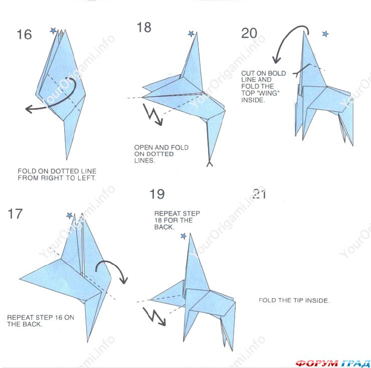 схема оригами зебра