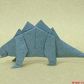 схема оригами стгозавр