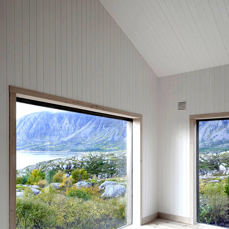 Вид из окна коттеджа Vega в Норвегии