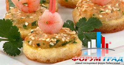 Канапе с креветочной пастой