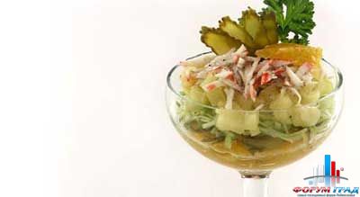 Салат с крабовыми палочками и ананасом