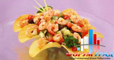 Салат фасолевый с креветками