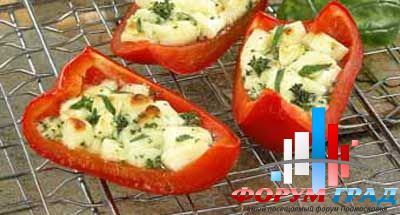 Лодочки из перца с брынзой
