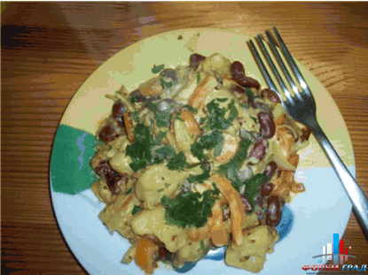 Овощи в сметанно-горчичном соусе