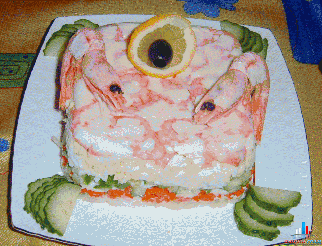 Салат в Креветками Тет-а-тет