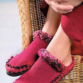 Вязаные тапочки спицами