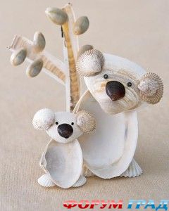 Панды из ракушек