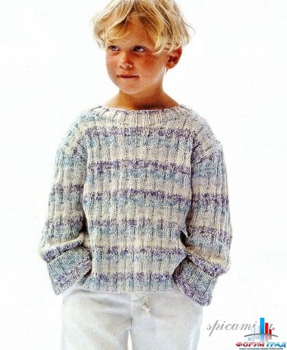 Свитер для маличиков спицами.