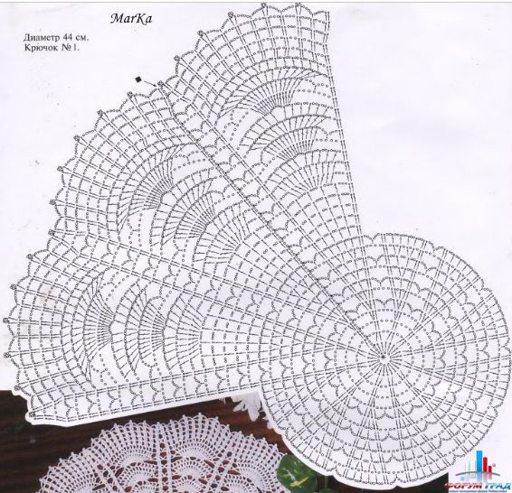 Кружвные салфетки крючком.