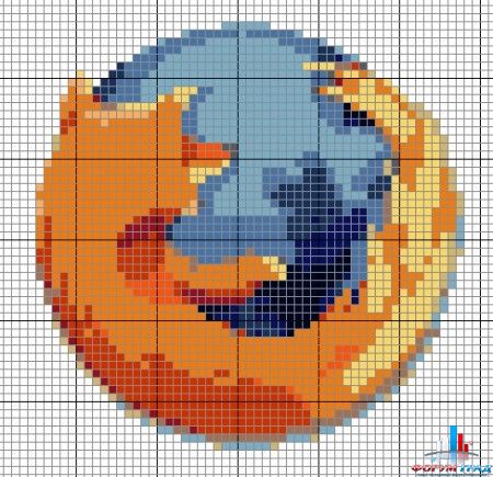 Вышивка на компьютерную тему Firefox