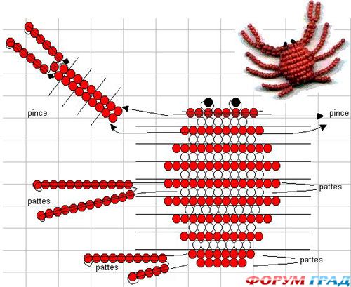 Краб из бисера
