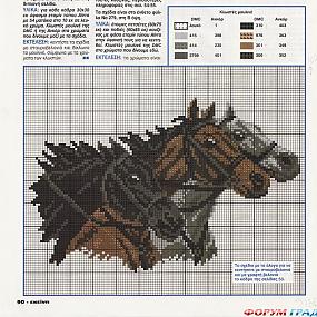 Схема вышивки лошади