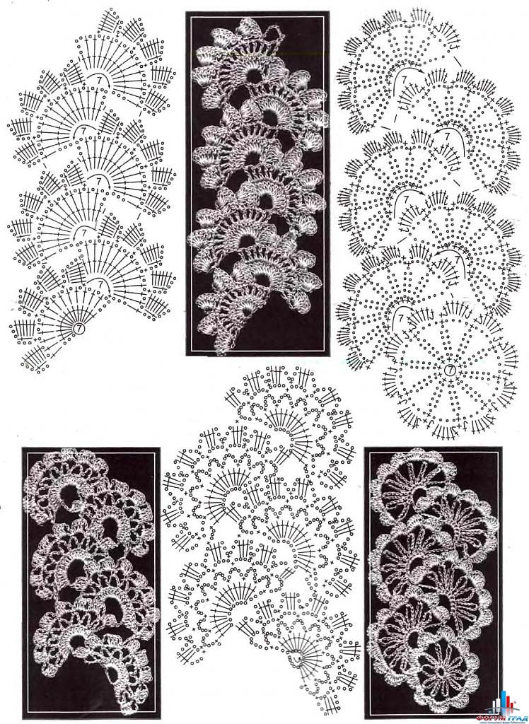 Ленточное кружево. Схемы