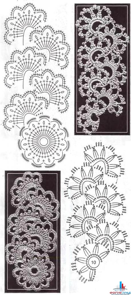 Ленточное кружево. Схемы