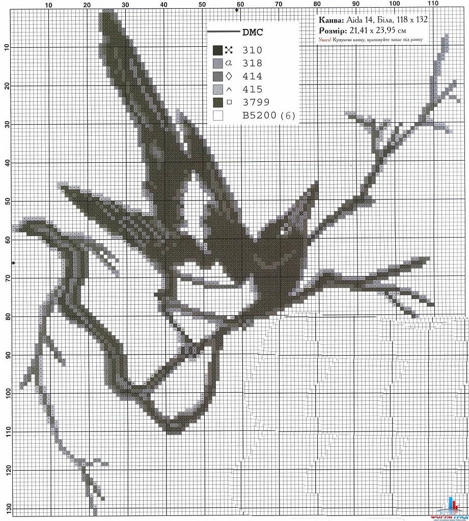 Вышивка крестом. Сорока.