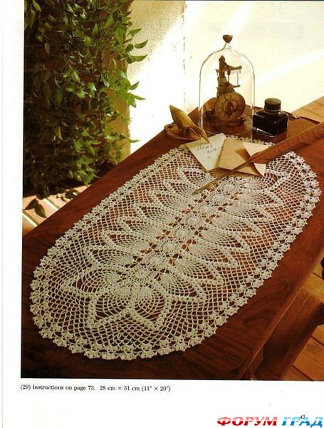 Вязаная дорожка из ананасов