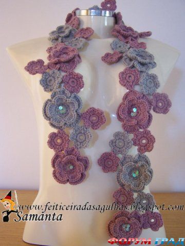 Шарф с цветами