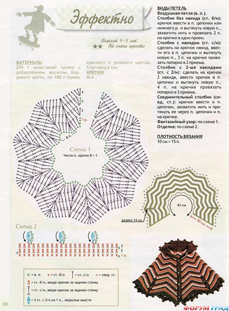 Яркое пончо для ребенка