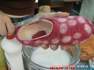 валяные тапочки-мухоморы