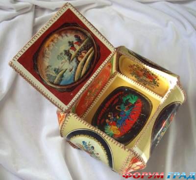 шкатулка из открыток