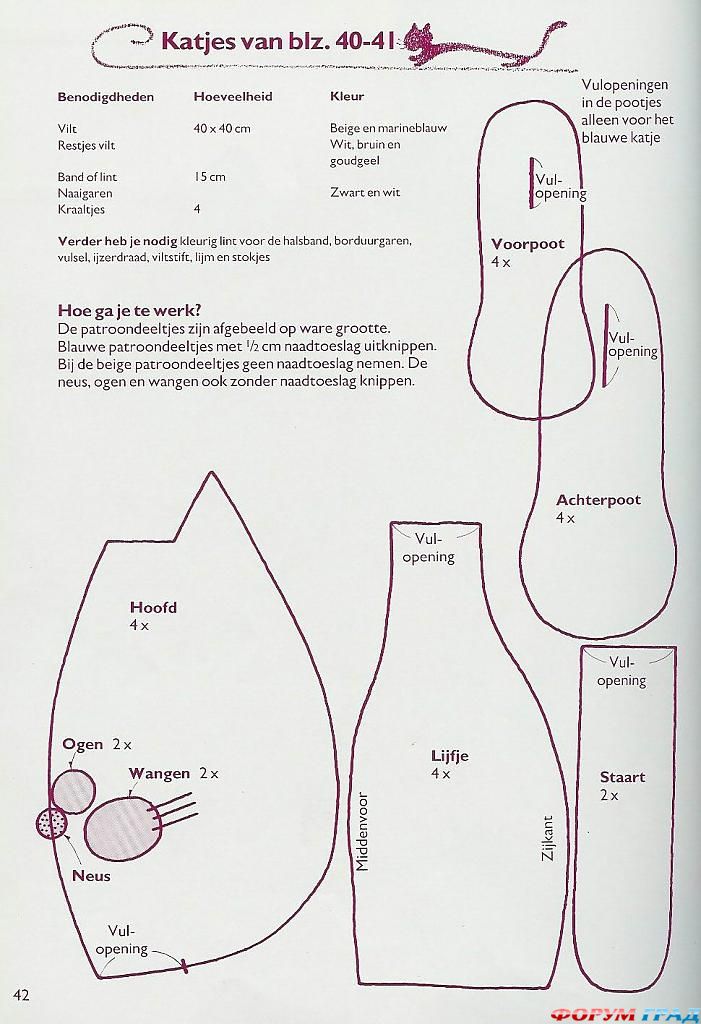 выкройки кошек