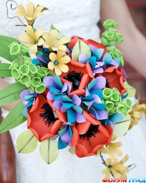 Букет невесты из бумаги