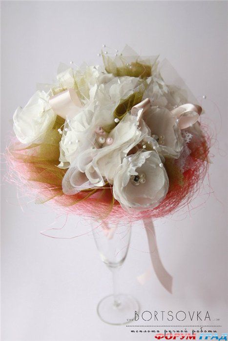 Букет невесты из ткани