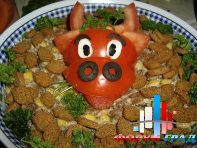 Салат с сухариками