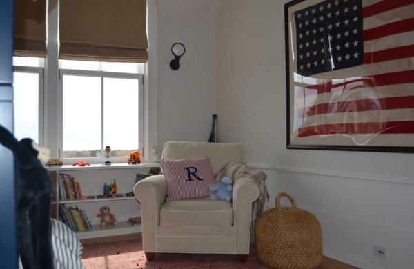 custom-framed-anique-flag-for-the-boys-bedroom-in-white