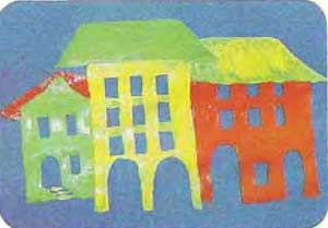 рисуем домик красками4