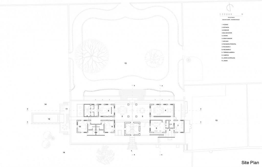 План виллы Bacoc Hacienda в Мексике