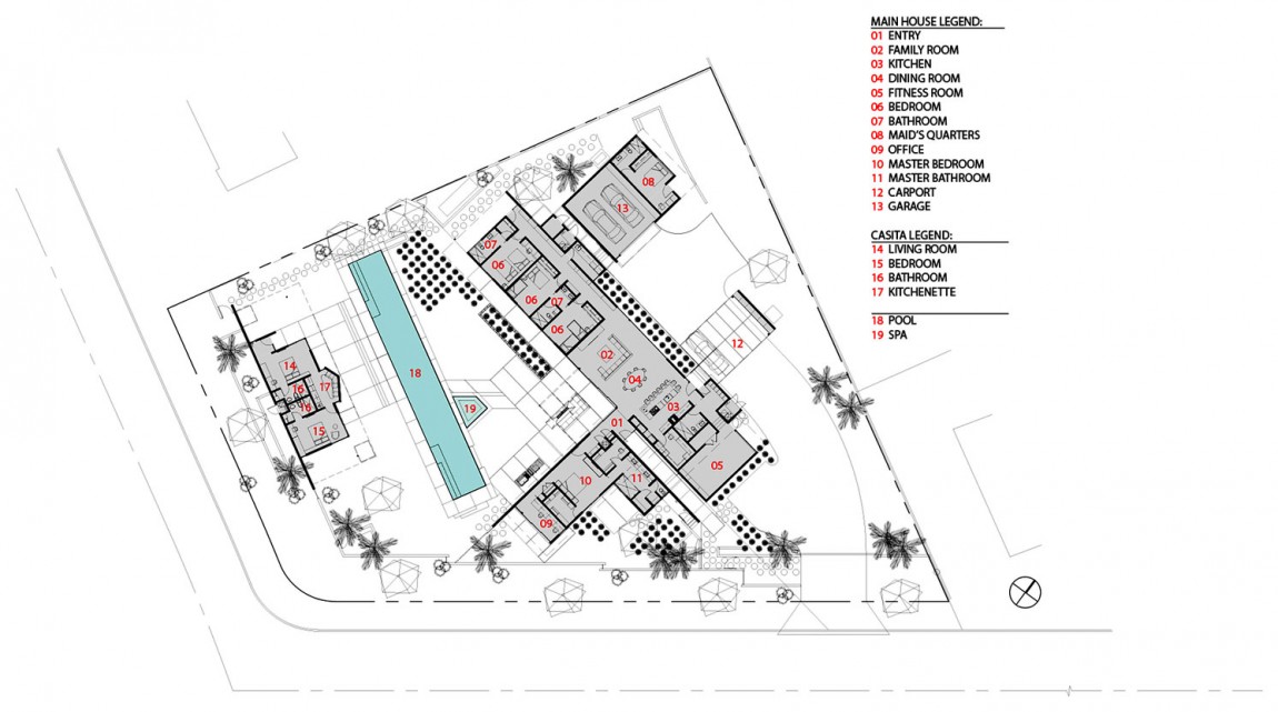 План этажа загородного дома Dee Residence в США