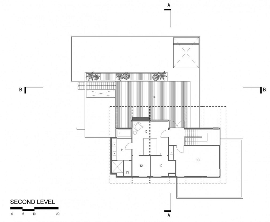План второго этажа резиденции Barton Hills в США