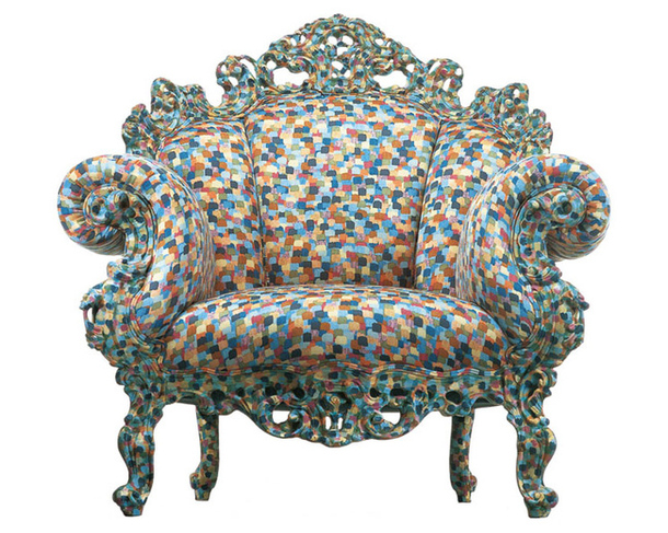 Разноцветное кресло из мрамора Proust