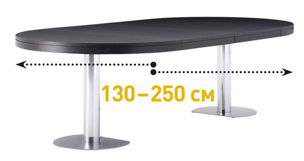 Трансформированный овальный обеденный стол