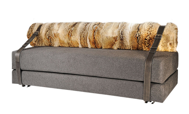 Коллекционный диванный меховой пуф Furniture