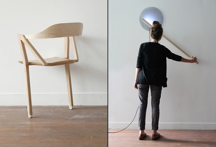 Кресло и светильник от Ecole Boulle