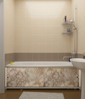 как установить экран под ванну