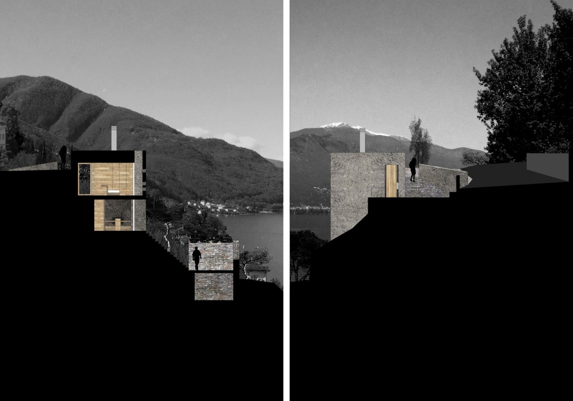 Дом с панорамным видом на озеро Маджори от Wespi de Meuron, Ronzo, Sant´Abbondio, Швейцария