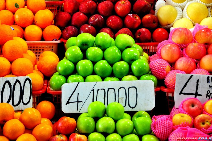 ягоды, фрукты и овощи для здорового питания