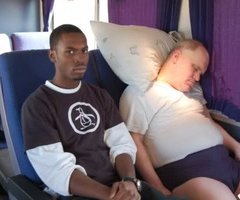 Plane passengers sleep